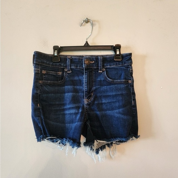 American Eagle Outfitters Pants - American eagle high rise shortie Distressed jean shorts size 2